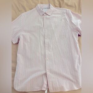 Denim & Flower pink striped button up, size XL